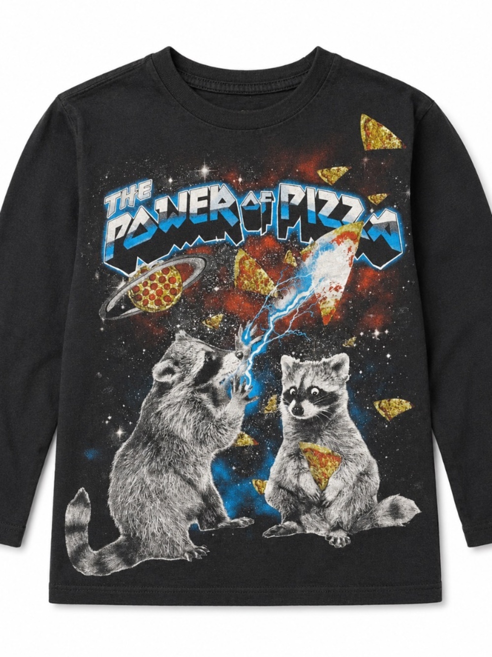 The Power of Pizza Kids Graphic Long Sleeve Shirt